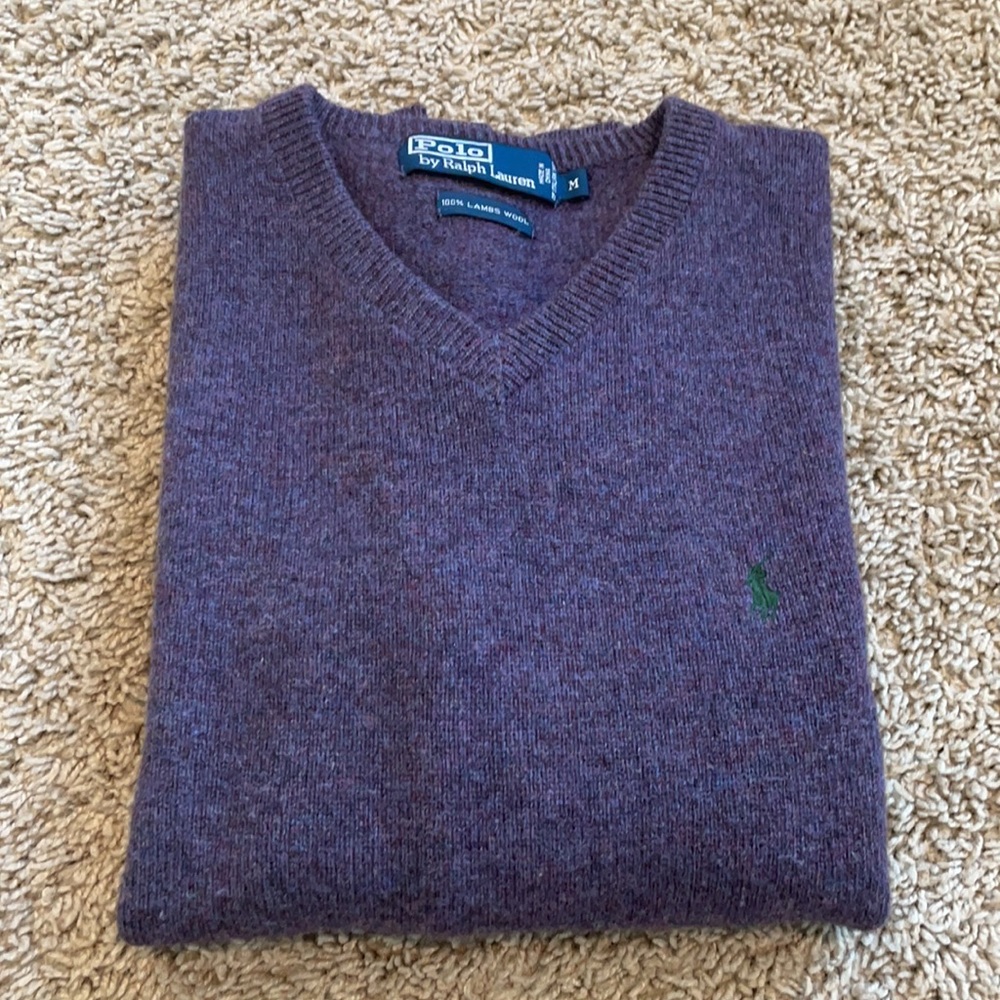 Polo V-Neck Sweater (purple)